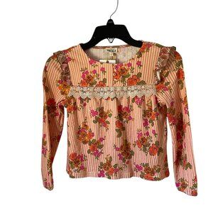 Floral Long Sleeve Top with Lace Detail